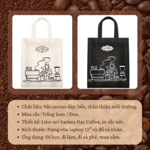 túi tote canvas hạc coffee