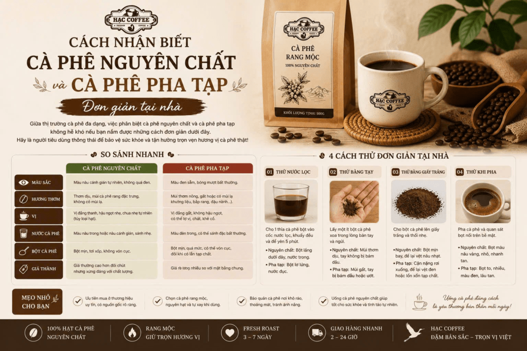 cách nhận biết cà phê nguyên chất
