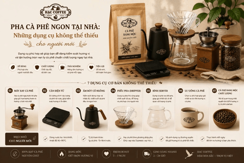 Những công cụ không thể thiếu để pha cà phê ngon tại nhà